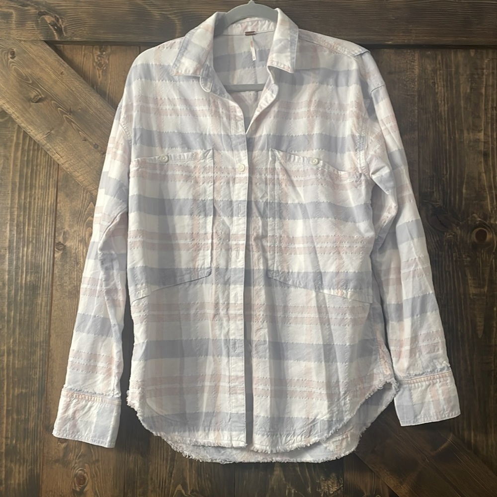 FREE PEOPLE Loveland Pink Plaid - Picture 4 of 7